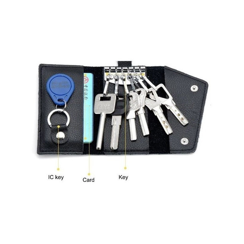 Estuche Portallaves Elegante Llavero Cuero Genuino Mod. Liss