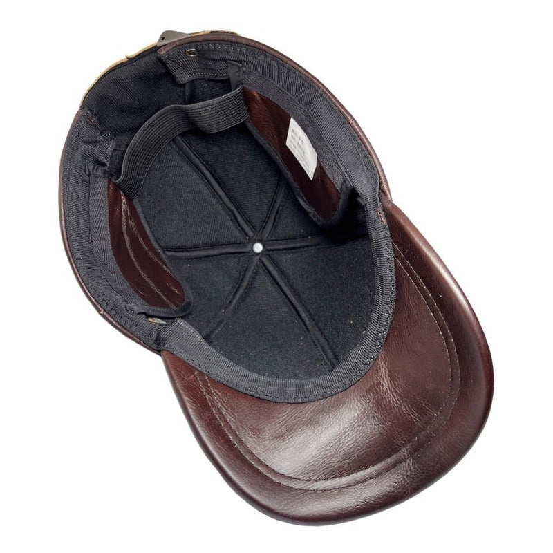 Gorra Jockey Cuero Genuino Lujo Luxher Orejeras Mod. Toronto