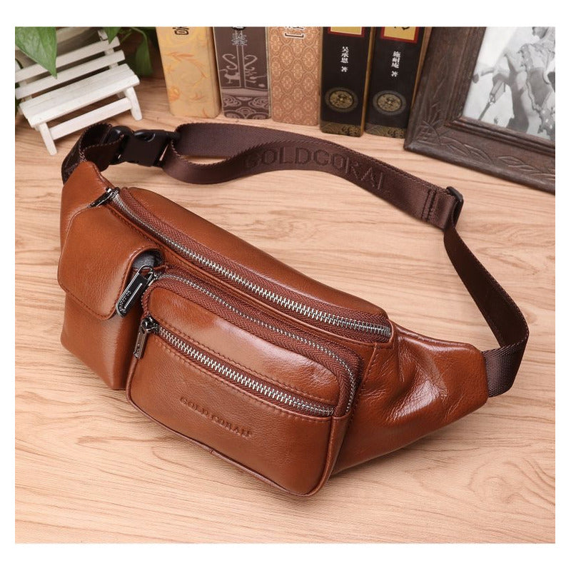Banano Amplio Cuero Genuino Norbinus Unisex Mod. Double