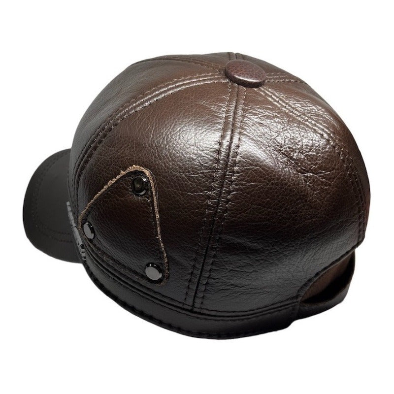 Gorro Jockey De Cuero Genuino Lujo Luxher Mod. Oslo