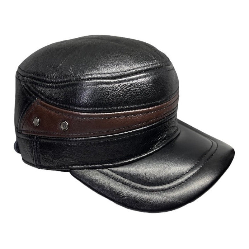 Gorro Jockey De Cuero Genuino Lujo Luxher Mod. Moscú
