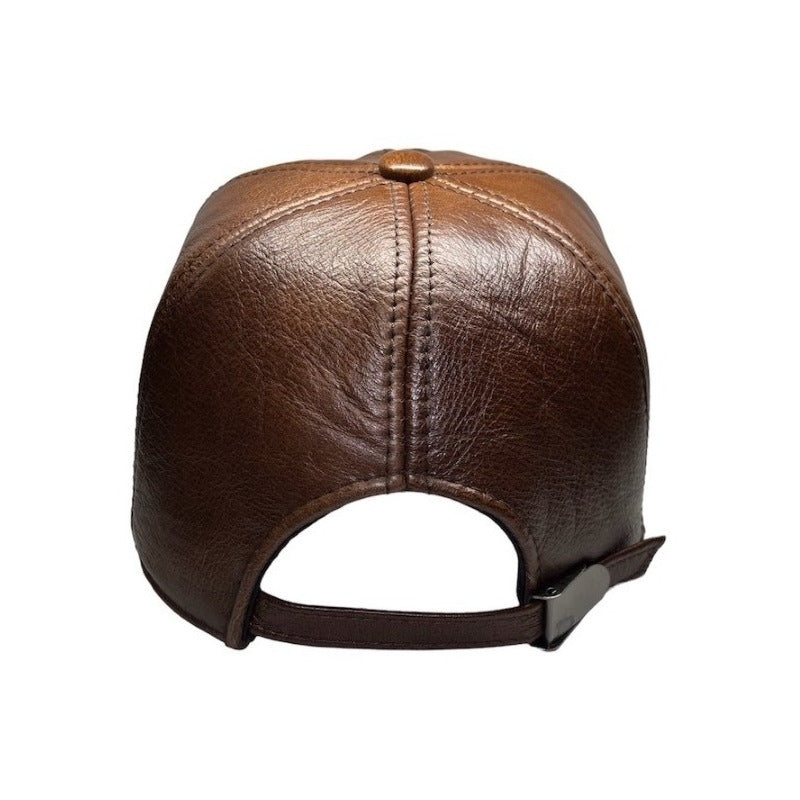 Gorro Jockey Cuero Genuino Estampado Lujo Luxher Mod. Madrid