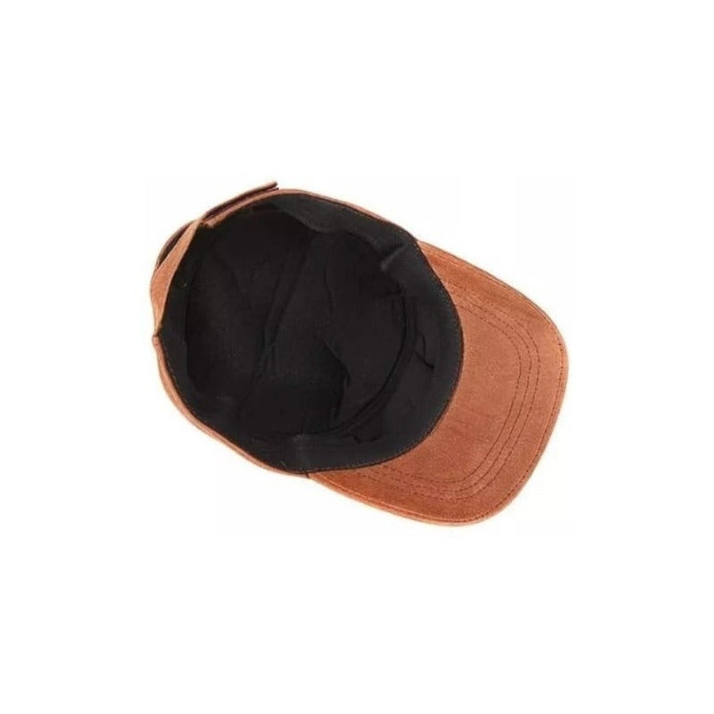 Gorra Jockey Cuero Genuino Piel De Oveja Mod. Smooth