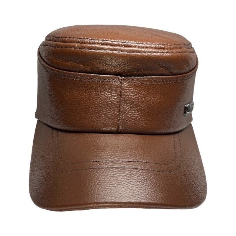 Gorro Unisex Jockey De Cuero Genuino Lujo Luxher Mod. Berlín