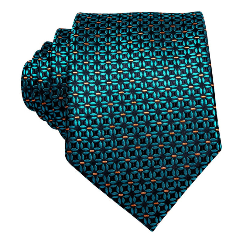 Set Corbata, Pañuelo Y Colleras Seda Lujo Hi-tie Mod Patron