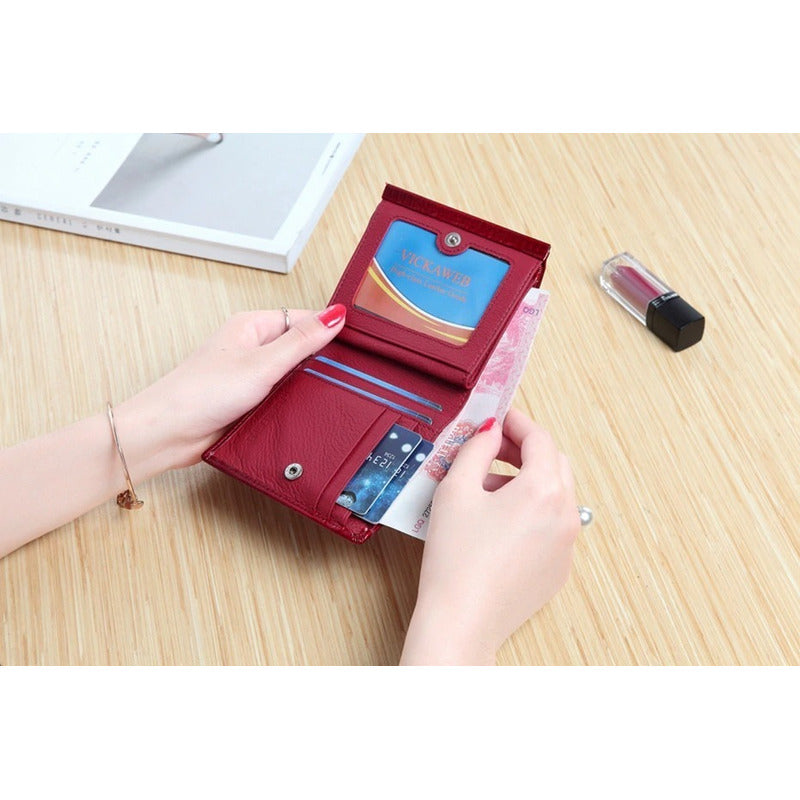 Billetera Corta Mujer Cuero Genuino Vickaweb Mod. Sunset