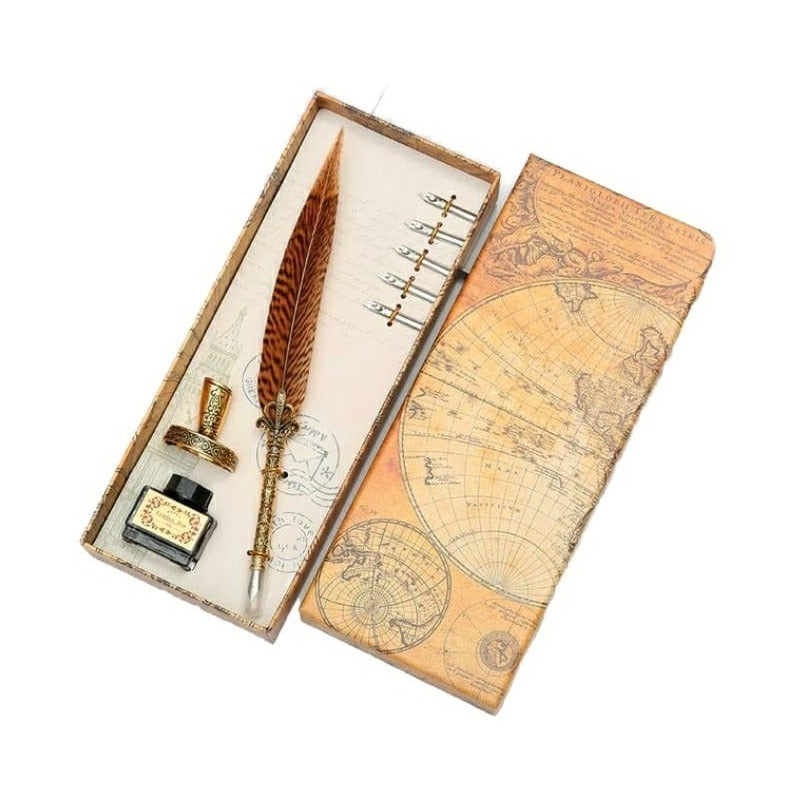 Set Pluma De Inmersión Elegante Diseño Medieval Mod. Luxury