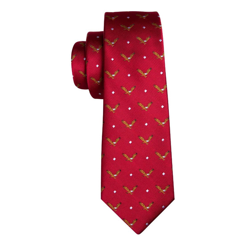 Set Corbata, Pañuelo Y Colleras Seda Lujo Hi-tie Mod Aguila