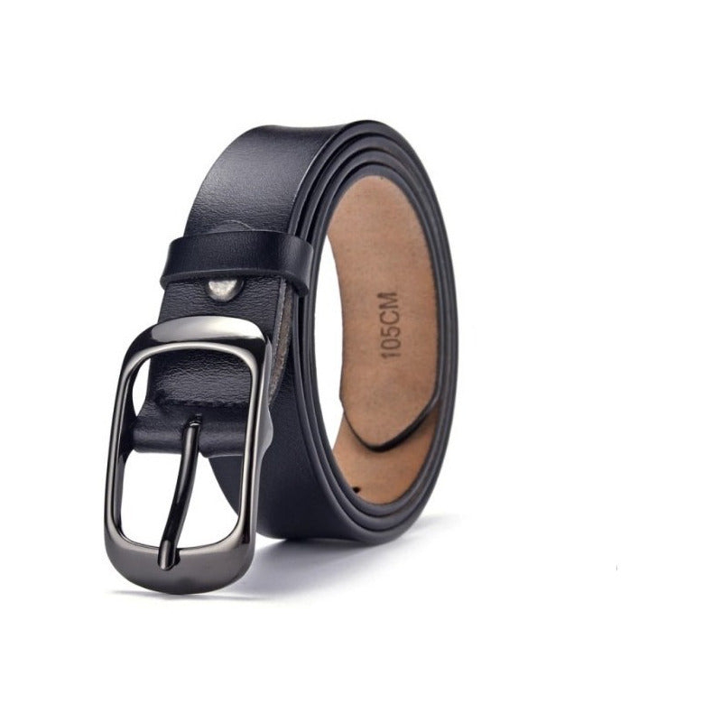 Cinturón Tradicional Mujer Cuero Genuino Lfmb Mod Liso