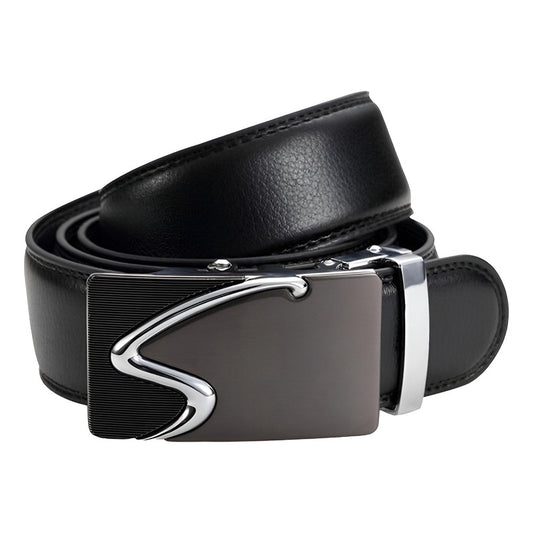 Cinturón Cuero Hebilla Automática Ajustable Lfmb Mod. Set