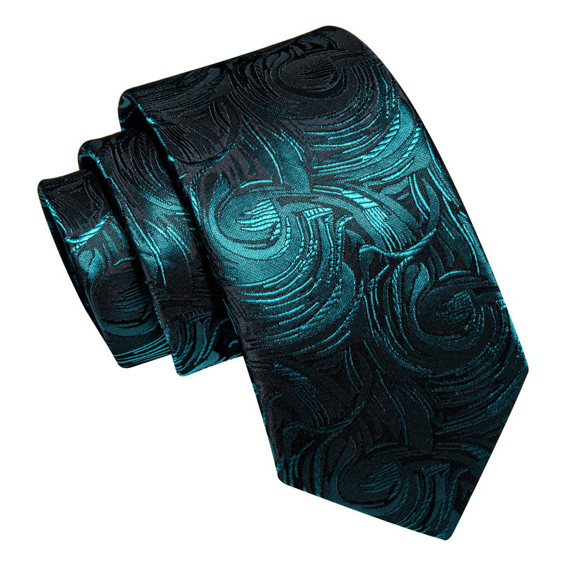 Set Corbata, Pañuelo Y Colleras Seda Lujo Luxher Mod Floral