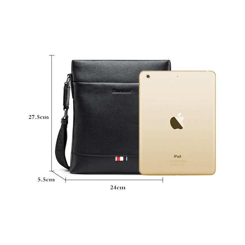 Bolso Bandolera Cuero Genuino Lujo Bison Denim Mod Mates