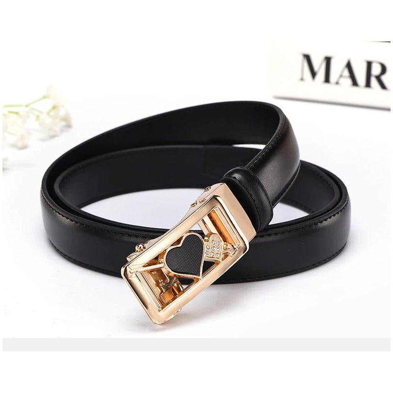 Cinturón Mujer Cuero Genuino Coolerfire Auto Mod. Corazón