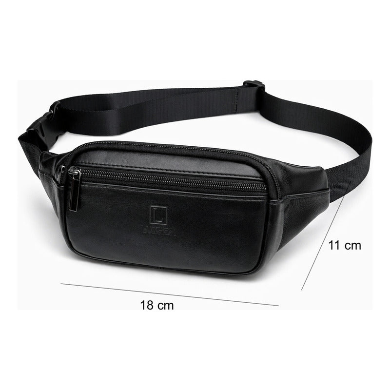 Banano Riñonera De Cuero Genuino Luxher Unisex Mod. Caoba