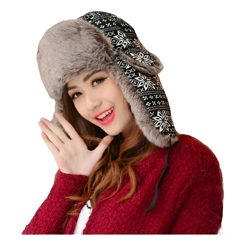 Gorro/gorro Ruso De Mujer Cálido Invierno Mod. Andes