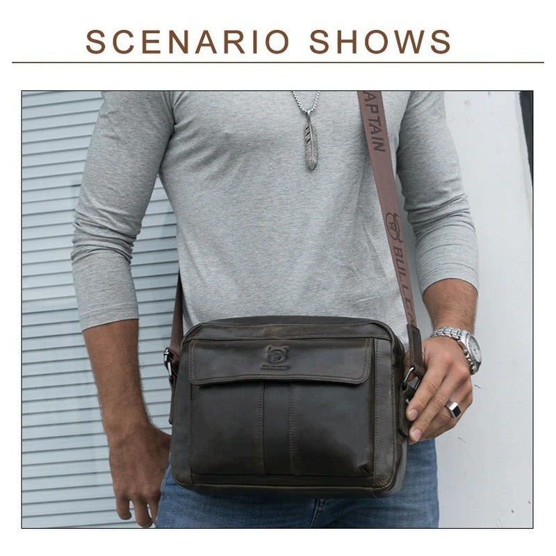 Bolso/bandolera Cuero Genuino Bull Captain Mod. Front