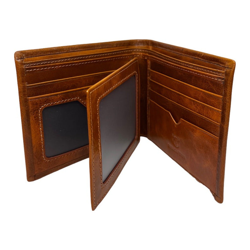 Billetera Cuero Genuino Bull Captain Protec Rfid Mod Taurus