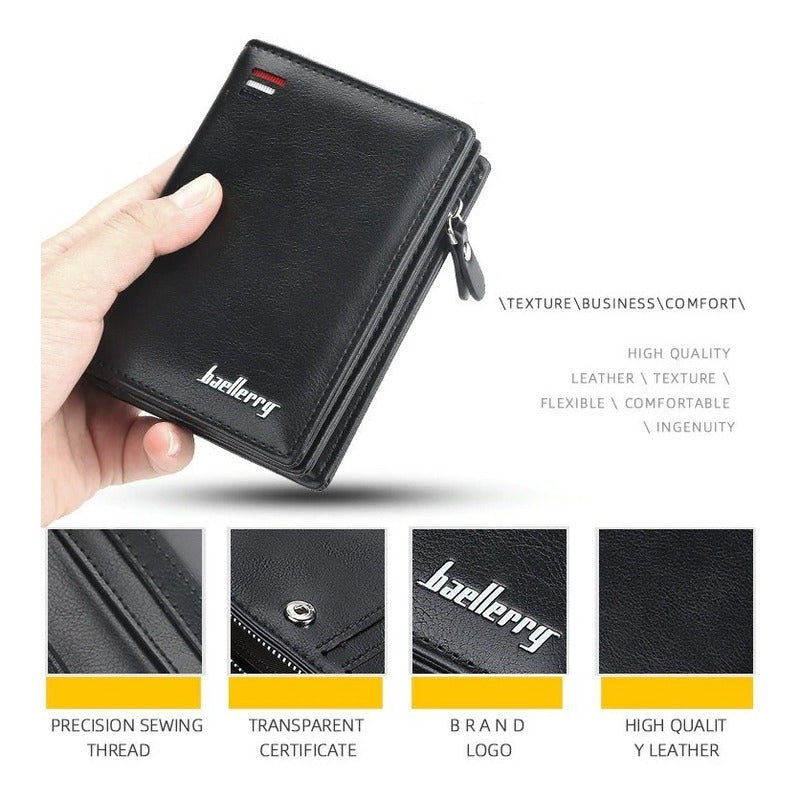 Billetera Gruesa Hombre Cuero Pu Baellerry Mod. Smith