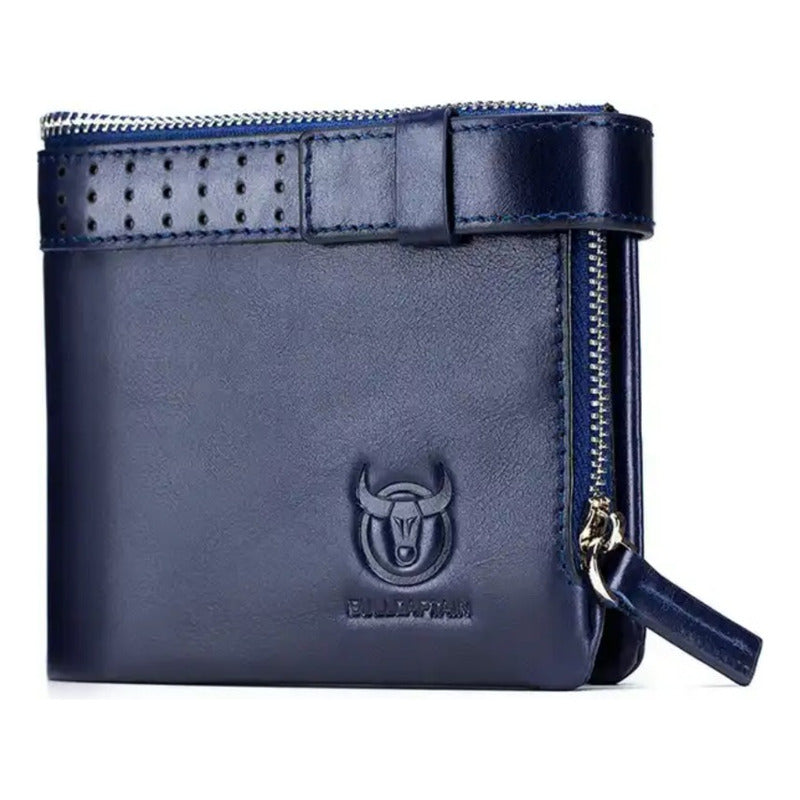 Billetera Cuero Genuino Bull Captain Protec Rfid Mod Buff