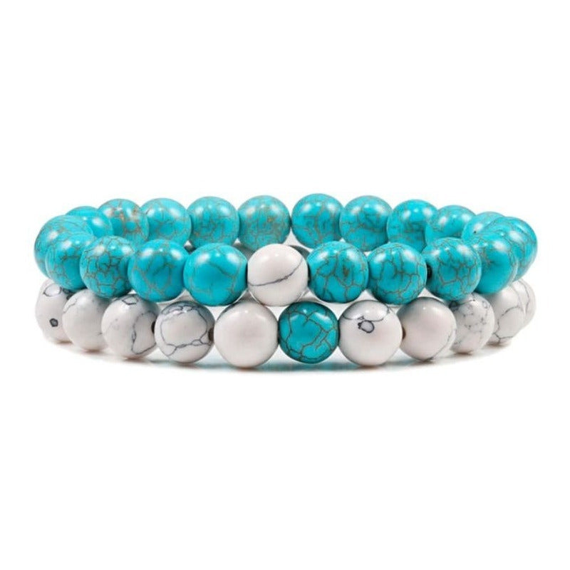 Set De Pulsera De Piedras Unisex Parejas Mod. Duo