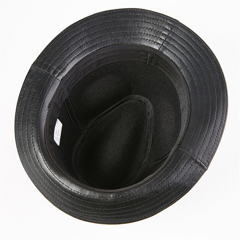 Sombrero Hombre Cuero Genuino De Oveja Laspezia Mod. Jazz