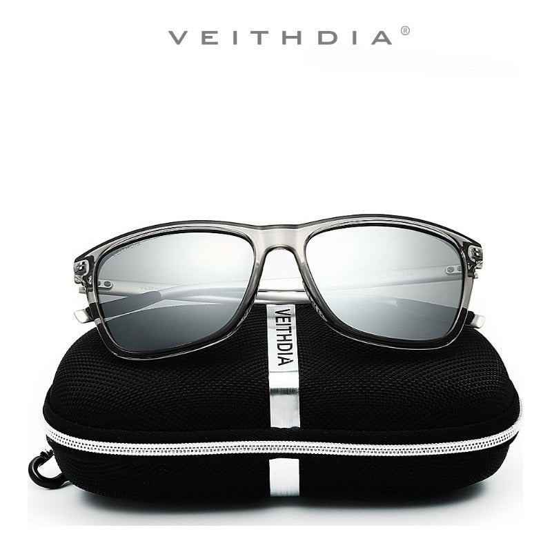 Lentes De Sol Polarizados Veithdia Protec Uv400 Mod Clásico Lente Negro Varilla Negro Armazón Negro