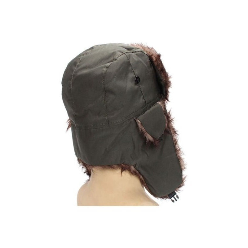 Gorro/gorro Ruso Unisex Cálido De Lona Invierno Mod. Aviador
