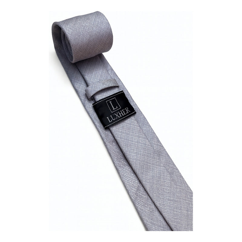 Set Corbata, Pañuelo Y Colleras Seda Luxher Mod Elegance