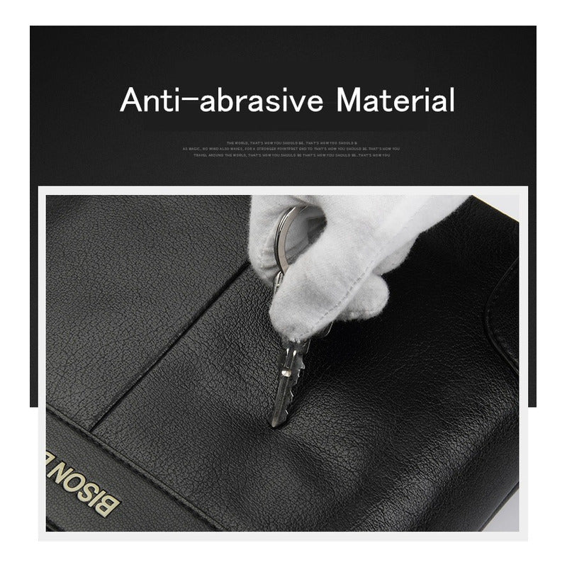 Bolso Bandolera Cuero Genuino Lujo Bison Denim Mod Corner