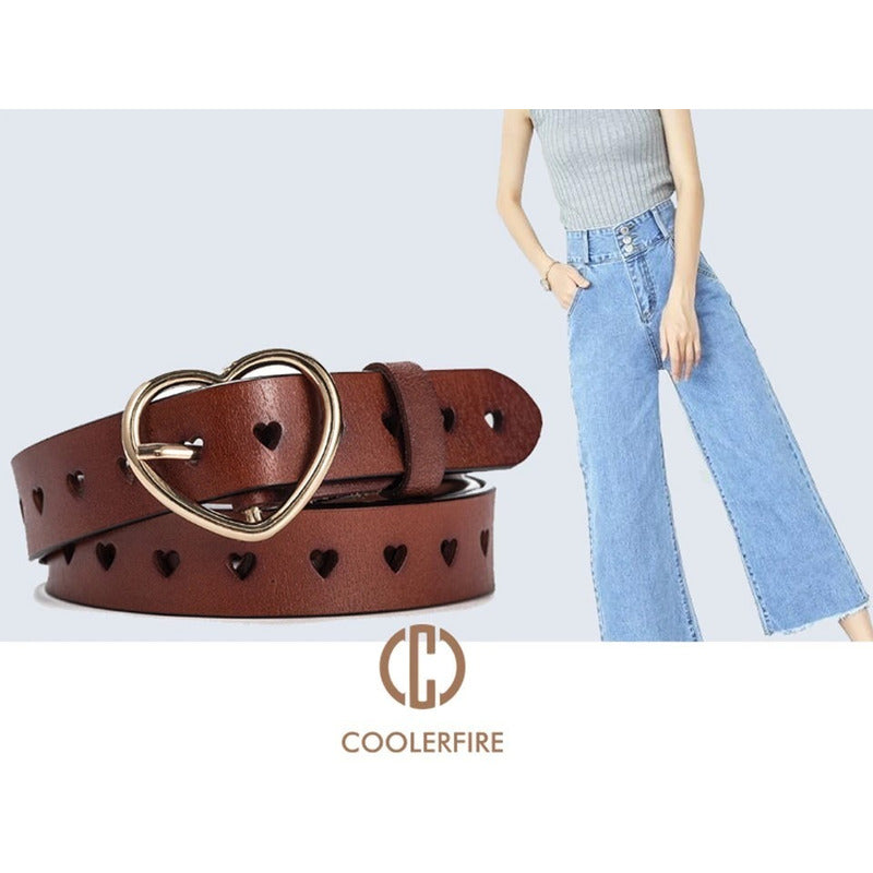 Cinturón Mujer Cuero Genuino Coolerfire Mod. Heart