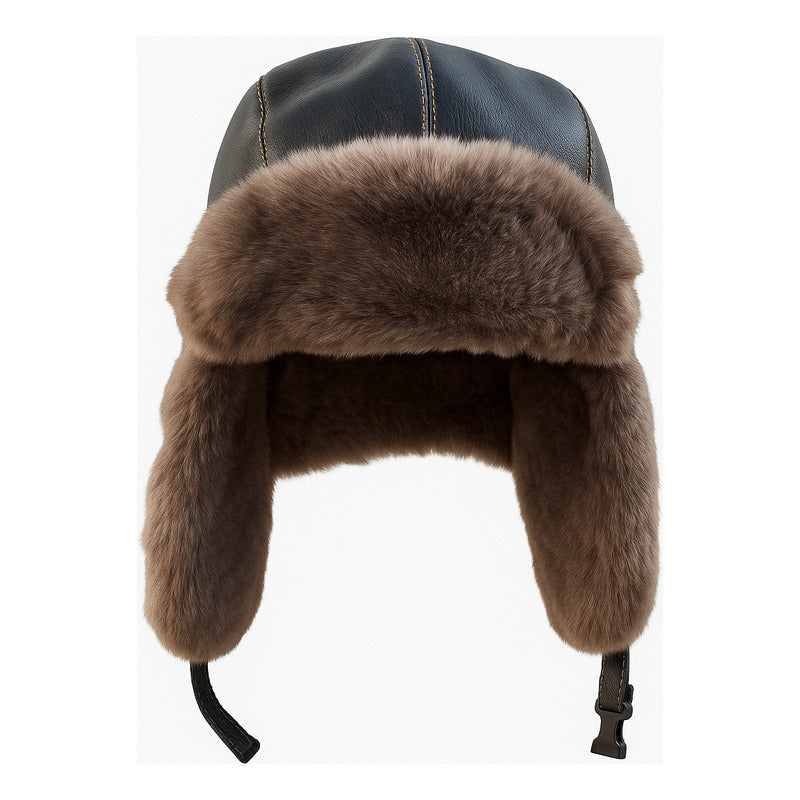 Gorro Ruso Luxher Invierno Eco Cuero Unisex Mod. Boreal