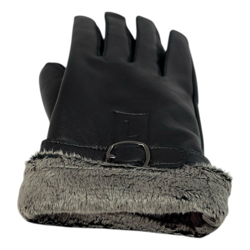 Guantes Invierno Luxher Mujer Cuero Piel De Oveja Mod Ebano