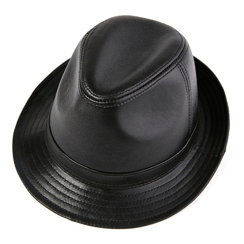 Sombrero Hombre Cuero Genuino De Oveja Laspezia Mod. Jazz