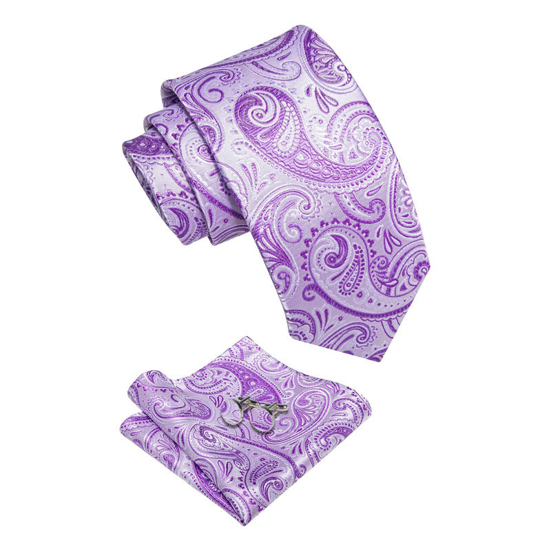 Set Corbata, Pañuelo Y Colleras Seda Lujo Luxher Mod Floral