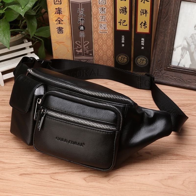 Banano Amplio Cuero Genuino Norbinus Unisex Mod. Double