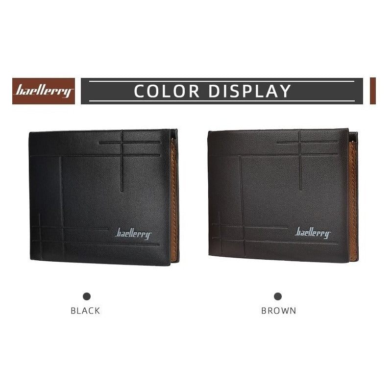 Billetera Hombre De Cuero Pu Baellerry Mod. Line