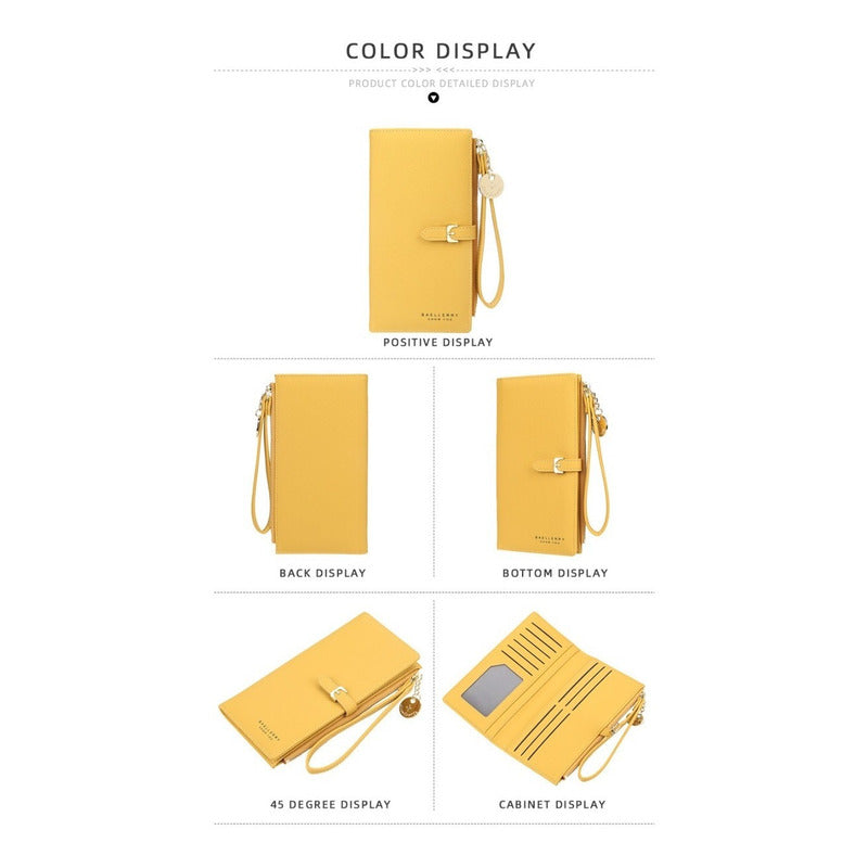 Billetera Larga Mujer De Cuero Pu Baellerry Mod. Buckle