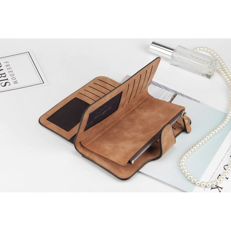 Billetera Larga Cuero Pu Lujo Moda Casual Mujer Baellerry