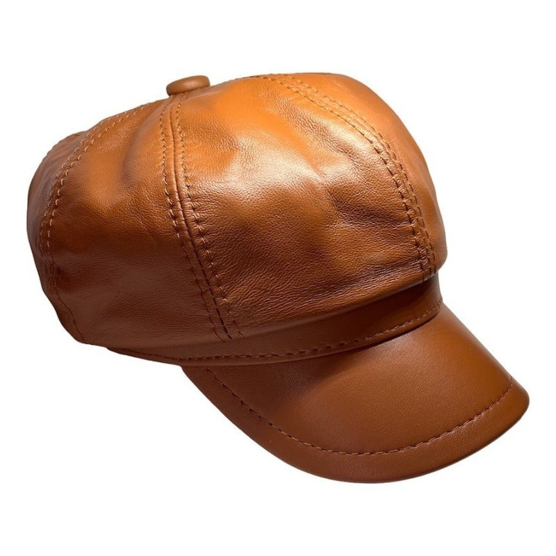 Boina Gorra Cuero De Oveja Mujer Lujo Luxher Mod. Tokio