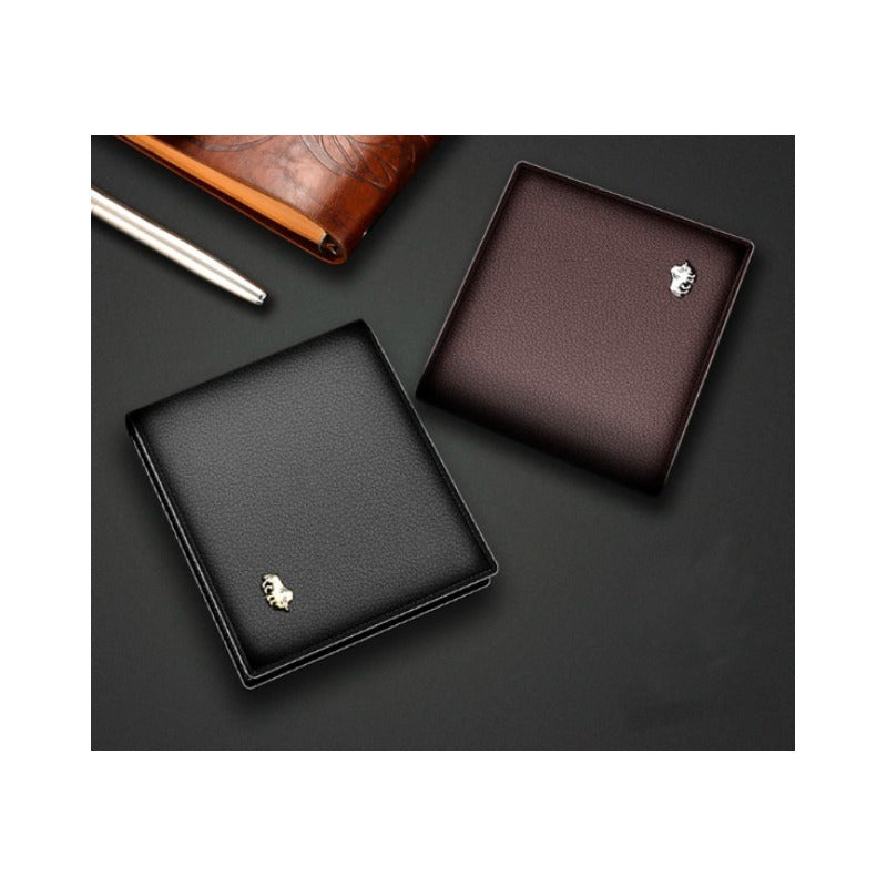 Billetera Cuero Genuino Lujo Bisom Denim