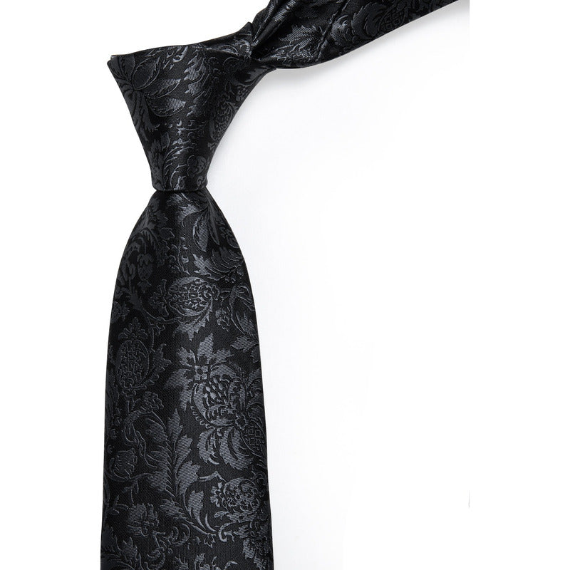 Set Corbata, Pañuelo Y Colleras Seda Lujo Luxher Mod Floral