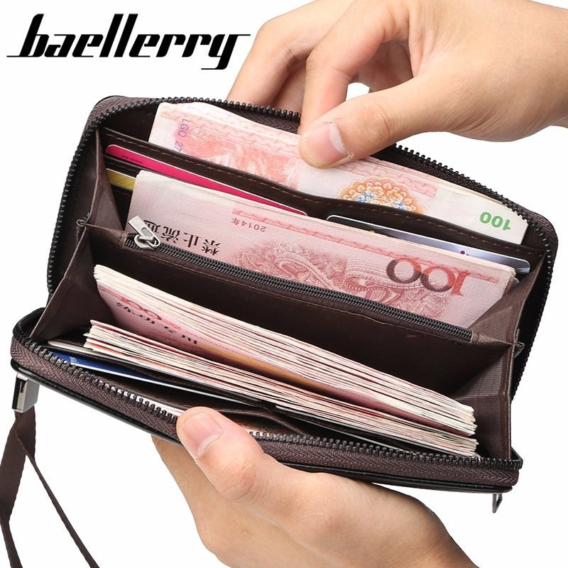 Chequera Amplia Elegante Cuero Pu Baellerry Mod. Zipp