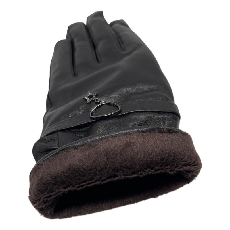 Guantes Invierno De Mujer Cuero Piel De Oveja Mod. Star