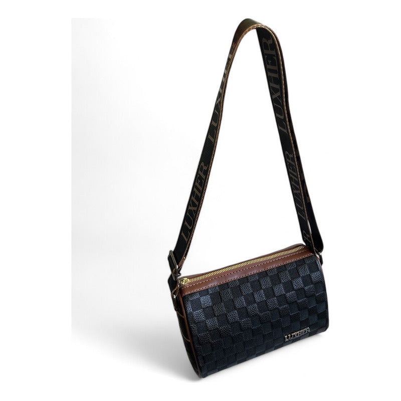 Cartera Luxher Moda Elegancia Eco Cuero Mod. Milán Color Negro