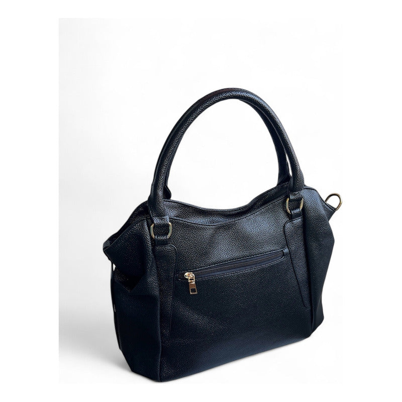 Cartera Luxher Elegante Moda Lujo Eco Cuero Mod. Osaka Color Negro