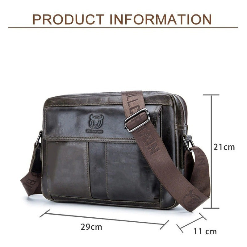 Bolso/bandolera Cuero Genuino Bull Captain Mod. Front