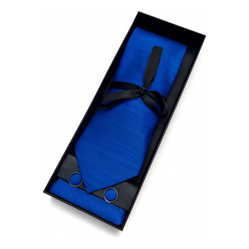 Set Corbata, Pañuelo Y Colleras Seda Lujo Luxher Mod Jasper