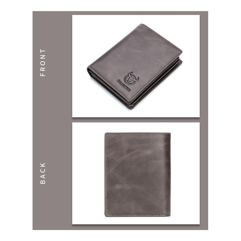 Billetera Cuero Genuino Bull Captain Protec Rfid Mod Spare