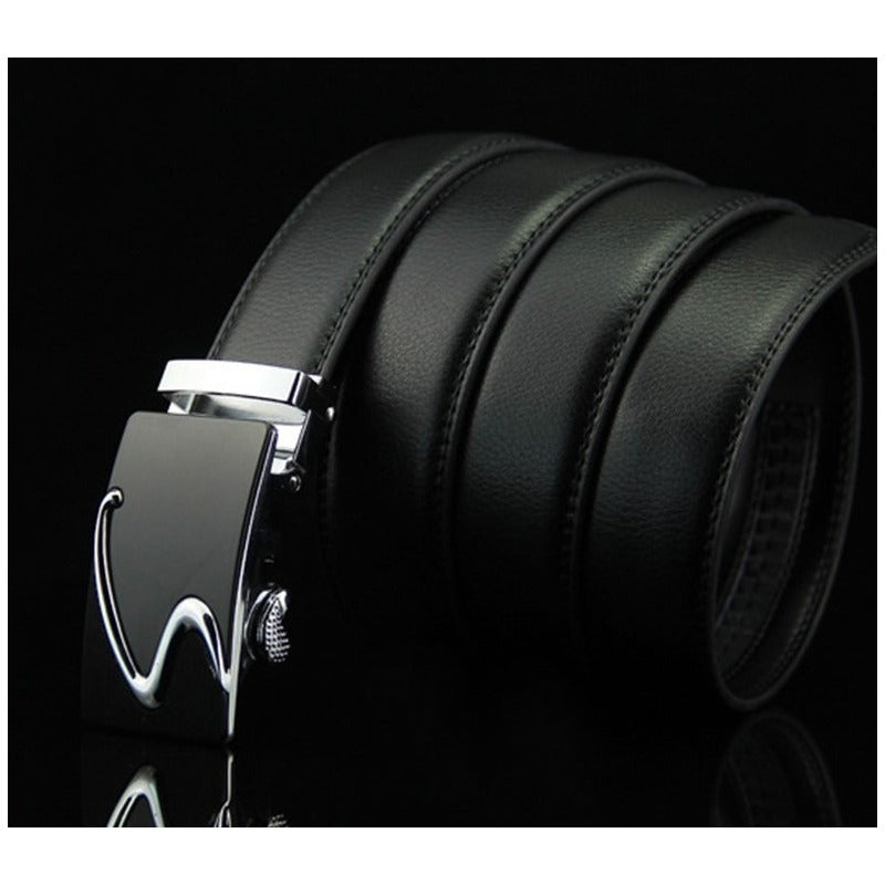 Cinturón Cuero Hebilla Automática Ajustable Lfmb Mod. Set