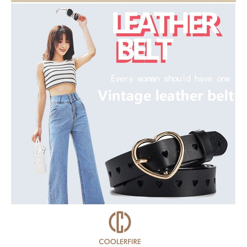 Cinturón Mujer Cuero Genuino Coolerfire Mod. Heart